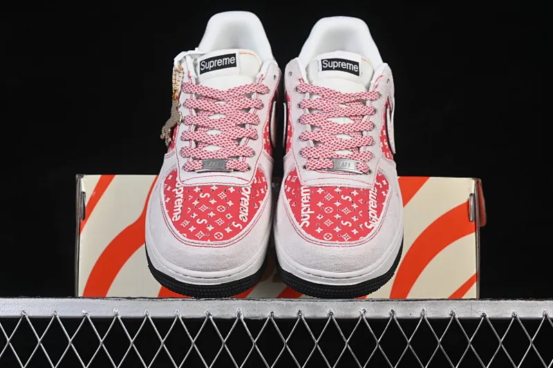 All categories Nk Air Force 1 Air Force series Nk Air Force 1 Low Air Force low-top Nike Air Force 1'07 Low red and white presbyopic stitching Air Force 1 low-top casual sneakers JP2026-131